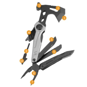 Multifunctional survival axe pliers folding knife pliers hammer with flint multi-purpose tool portable life-saving axe—BLACK