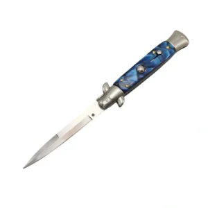 8.75 Inch Blue Handle Stiletto Knife Switchblade