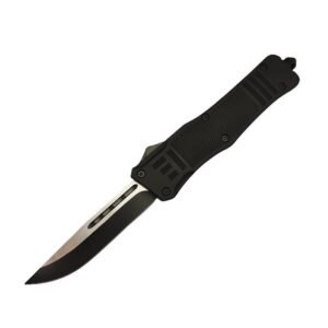 4inch OTF Delta Black Straight Edge Knife