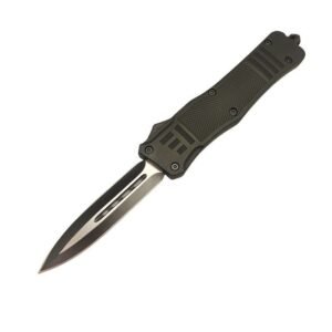 4inch OTF Delta Black Straight Edge Knife