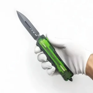 Clear Amber Handle OTF Knife