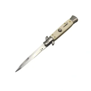 8.75 Inch Osseous Color Handle Stiletto Knife Switchblade