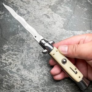 8.75 Inch Italian Stiletto Switch Kris Blade Fick Knife