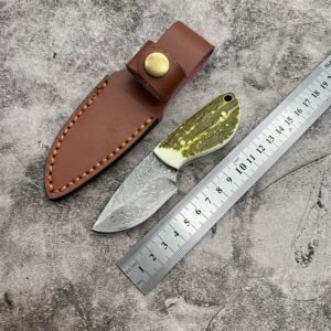 Damascus Knife Outdoor Mini Pocket Knife Forged Damascus Steel Pocket Survival