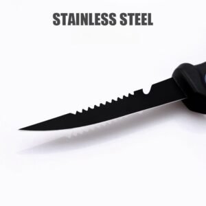 5 inch stainless steel back tooth fishing knife with scabbard for outdoor fishing