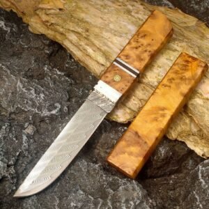 Thuja solid wood Damascus steel sharp gift knife
