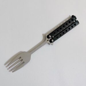 Balisong Spoon Butterfly Training Knife Practice Knife Throwing Carry Soup Spoon Fork