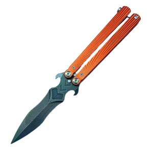 Butterfly knife unsharpened aluminum handle practice training knife folding hand fancy knife