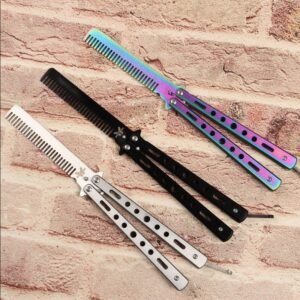 Balisong Butterfly Comb Edc Practice Tool, Safe And Unsharpened, For Beginners