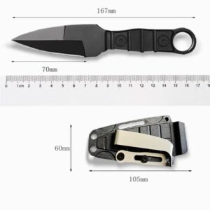 Outdoor straight knife, high hardness, sharpness, tactical small straight knife, with K sheath A-4 Black/Orange handle