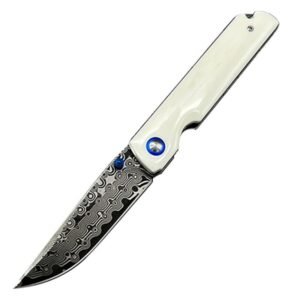 Damascus steel folding knife VG10 high hardness portable folding knife