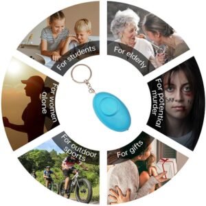 Self Defense Keychain 11-Piece Aluminum Anti-Wolf Alarm Black+White