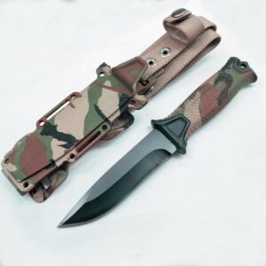 Camouflage high hardness infantry hunting knife outdoor camping knife self-defense