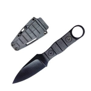 Outdoor straight knife, high hardness, sharpness, tactical small straight knife, with K sheath A-6 Black/black handle