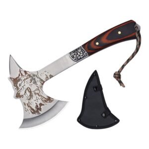 Outdoor wolf head survival tactical axe car camping felling fire axe mountain axe