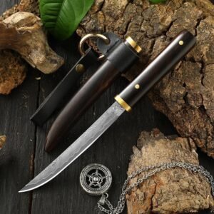 Damascus steel VG10 outdoor knife portable knife collection knife sharp small straight knife