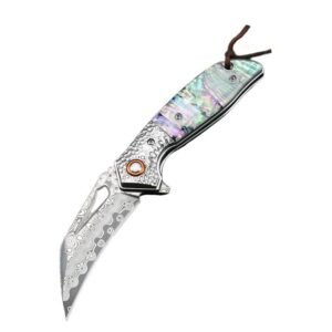 GT989 Damascus Swiss Knife Folding Knife Outdoor Fruit Knife Pocket Knife Camping Color Shell Folding Knife