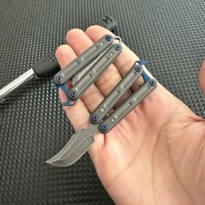 Mini Butterfly Knife Mini Balisong​ Tainless Steel Practice Knife Key Sharp Fruit Knife