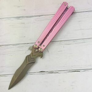 Butterfly knife unsharpened aluminum handle practice training knife folding hand fancy knife