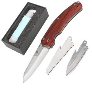 Wilderness survival folding knife multifunctional detachable Damascus folding knife