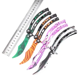 Butterfly practice knife CSGO folding unsharpened hand-throwing ornamental knife hand training knife