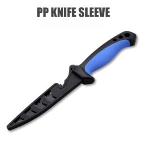 5 inch stainless steel back tooth fishing knife with scabbard for outdoor fishing