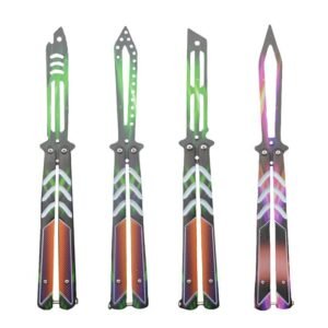 Folding unsharpened butterfly practice knife outdoor CSgo butterfly knife