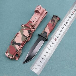 Camouflage high hardness infantry hunting knife outdoor camping knife self-defense