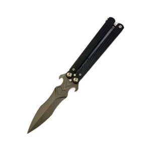 Butterfly knife unsharpened aluminum handle practice training knife folding hand fancy knife
