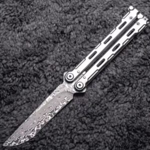 Damascus Butterfly Knife Training Knife
