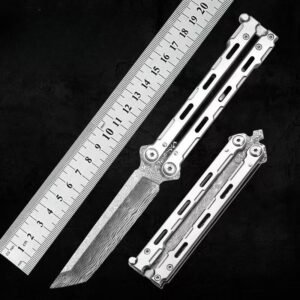 Damascus Butterfly Knife Training Knife