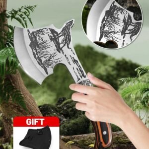 MultiPurpose Axe, Survival Axe Multi-function Outdoor Camping Tactical Wolf-head Axe Hunting Tools Portable Tomahawk