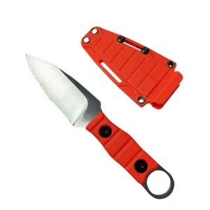 Outdoor straight knife, high hardness, sharpness, tactical small straight knife, with K sheath A-8 Sanding/Orange handle