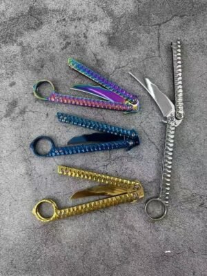 Balisong Karambit Eagle Claw Variation Fling Knife Color Titanium Edition