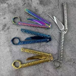 Balisong Karambit Eagle Claw Variation Fling Knife Color Titanium Edition