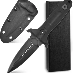 Stonewashed steel knife G10 handle full survival knife outdoor EDC camping