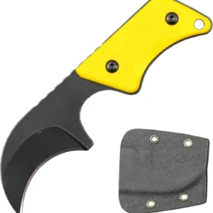 Neck Knife G10 handle with kydex sheath EDC tool -Yellow
