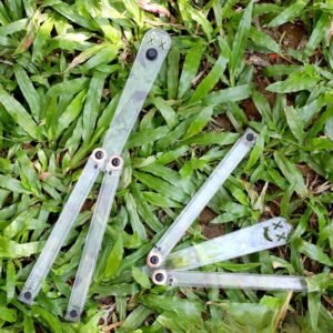 Transparent Butterfly Knife Uncut Training Knife Folding Knife Flinging Knife Plastic pc Squid Smiley Joker