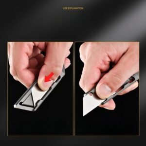 Titanium Box Cutter​ Alloy Utility Knife Edc Hidden Blade Self Defense Defense Retractable Knife Art Knife Paper Cutter