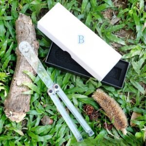 Transparent Butterfly Knife Uncut Training Knife Folding Knife Flinging Knife Plastic pc Squid Smiley Joker