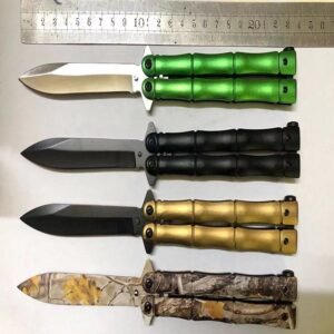 Bamboo Handle Butterfly Knife