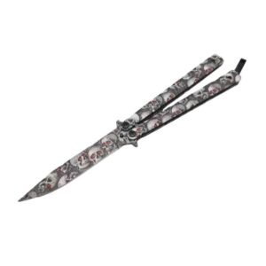 Red Eye Skull Butterfly Knife