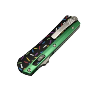 Donut Fighter Switchblade OTF Knife–Green & Black
